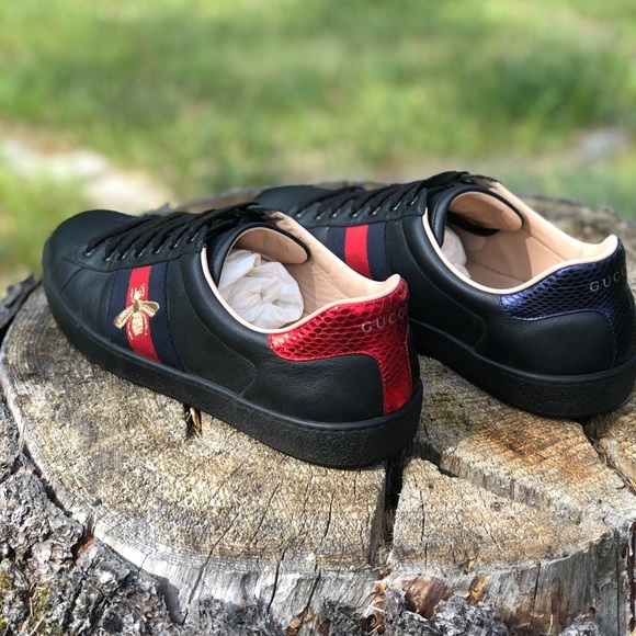 men's ace embroidered sneaker black